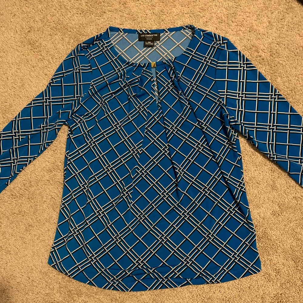 Liz Claiborne Pleat Neck Blouse